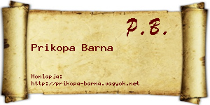 Prikopa Barna névjegykártya