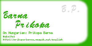 barna prikopa business card